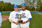 Baseball vs Babson  Wheaton College Baseball players celebrate their victory over Babson to win the NEWMAC Championship for the third year in a row. - (Photo by Keith Nordstrom) : Wheaton, baseball, NEWMAC